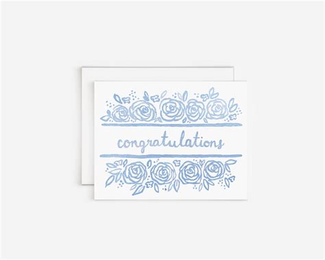 Blue Roses Congratulations Card - White Clover Paper Co.