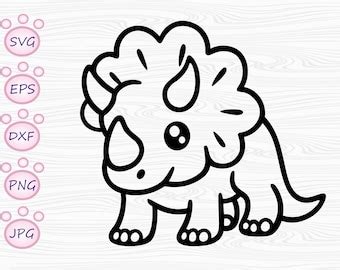 Orange Baby Dino Baby Triceratops SVG PNG JPEG Etsy