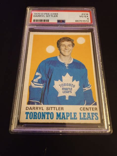 Darryl Sittler 1970 O Pee Chee OPC Hockey Rookie RC 218 Maple Leafs