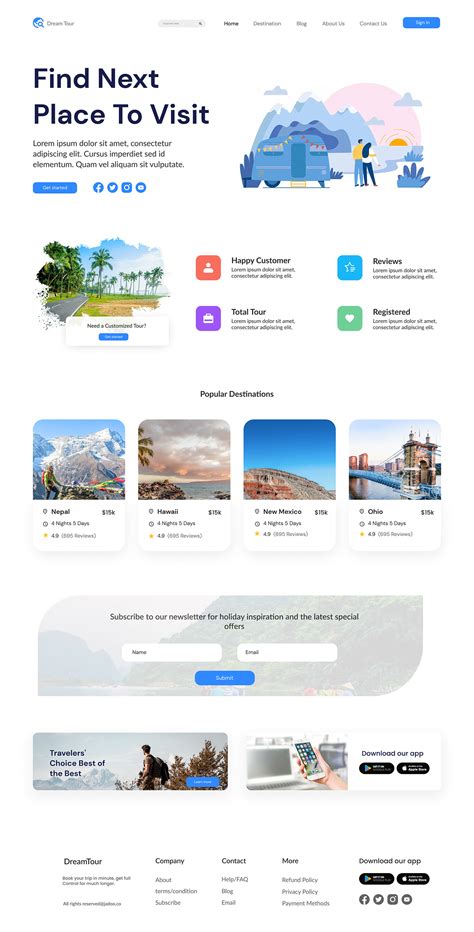 Tour Travel Landing Page Design on Behance