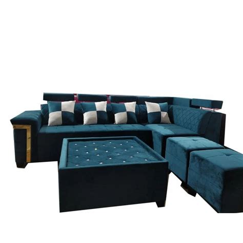 Velvet Seater L Shape Sofa Set With Lounger At Rs Set In New