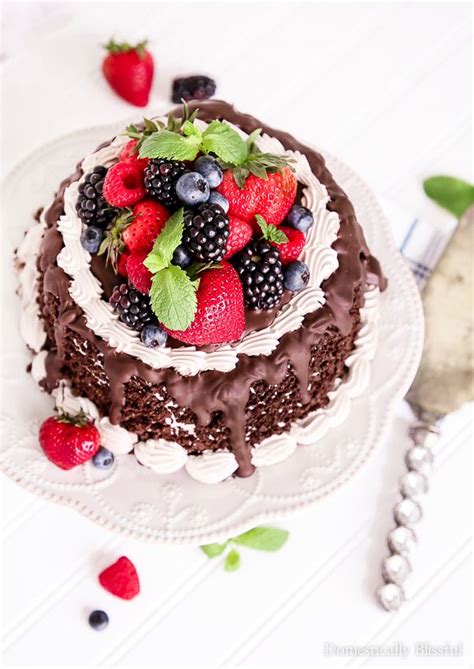 Very Berry Chocolate Ice Cream Cake - Domestically Blissful