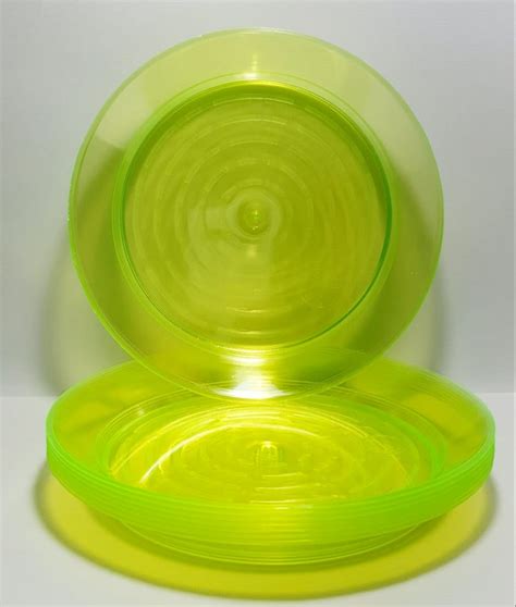 Prato Acrílico Resistente 15cm Verde Neon 10 unid Pular e Brincar