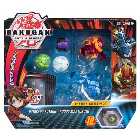 Bakugan Battle Pack 5 Pack Pyrus Maxotaur And Aquos Mantonoid Battle Brawlers Bakugan Tcg