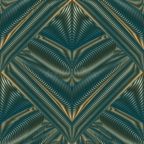 Gold D Lines Seamless Pattern Warped Lines Surface D Background