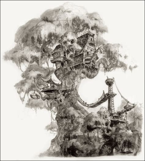 aapstra (Tree House concept art from Disney’s Tarzan by...)