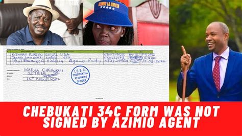 Secret Out Azimio Chief Agent Kanchory Saitabao Didn T Sign Form C