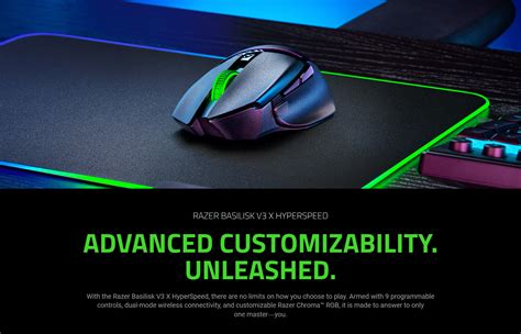 Razer Basilisk V3x Hyperspeed Gaming Mouse เมาส์เกมมิ่ง ไร้สาย ของแท้