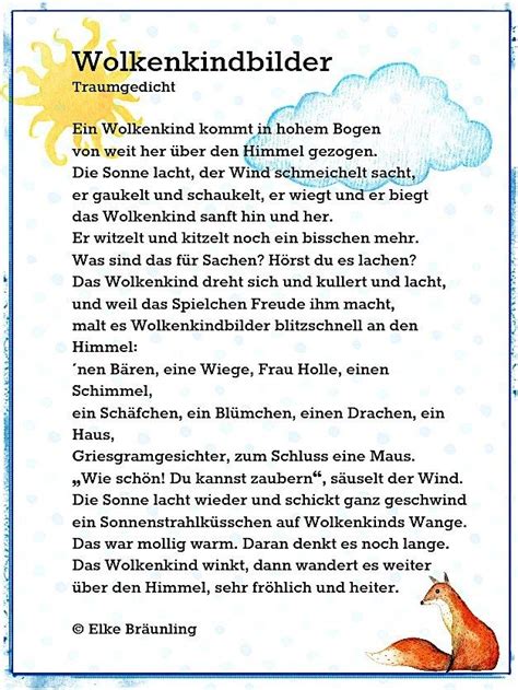 Wolkenkindbilder Gedicht Für Kinder Elkes Kindergeschichten Gedichte Für Kinder Kinder