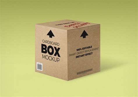 Free PSD Cardboard box mockup Plantilla de membrete Caja de cartón