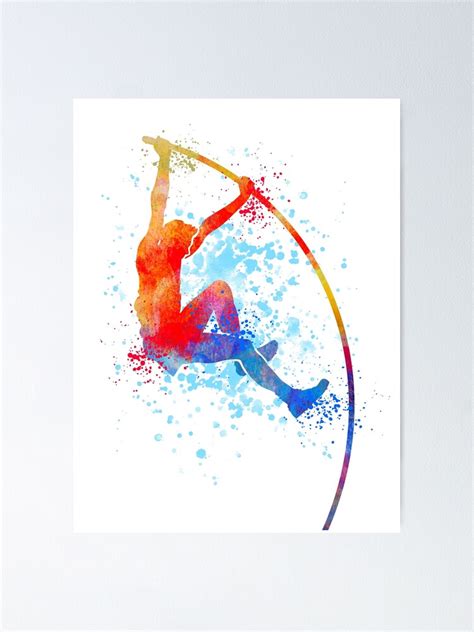 Pole Vaulting Watercolour Sports Pole Vault Ts Poster For Sale