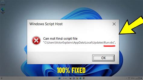 Fix Can Not Find Script File Local Updates Runvbs In Windows 1110