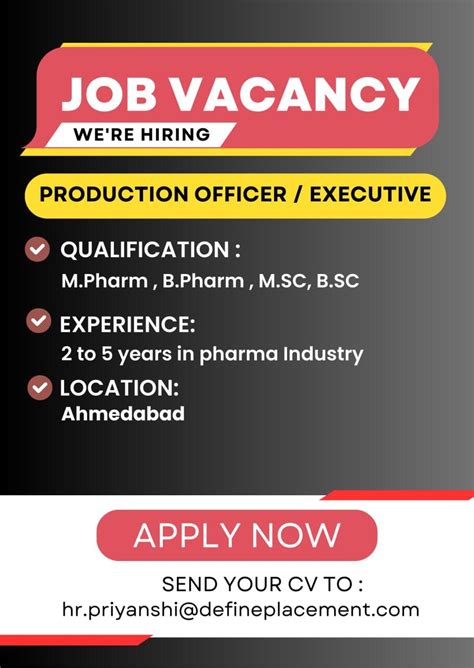 Urgent Requirement Production Officer Executive For Ahmedabad