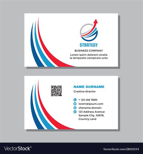 Business Visit Card Template With Logo Concept Vector Image