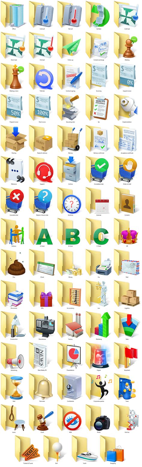 Business Folder Icons - 74 folder icons you can use to categorize and ...