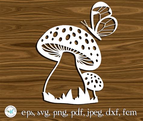 Mushroom Svg Silhouette Cut File For Cutting Machines Etsy