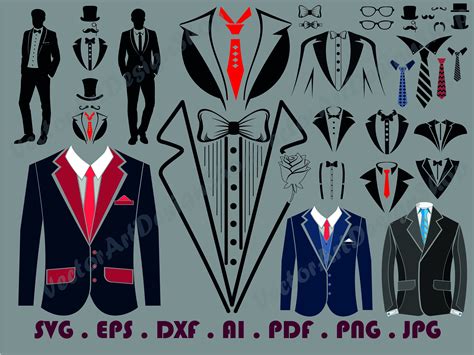 Tuxedo 1 SVG Bundle Tuxedo SVG Suit Clipart Suit Bundle Etsy