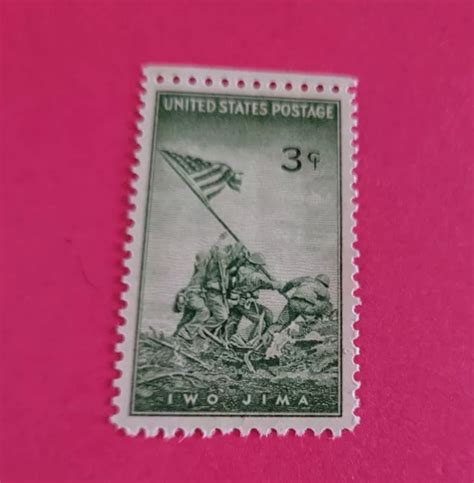 Ww Usa Iwo Jima Mont Suribachi Timbre Neuf Avec Gomme Eur