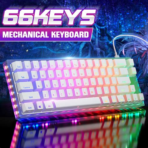 GamaKay K66 Mechanical Keyboard 66 Keys Gateron Switch Hot Swappable Tyce C Wired RGB Backlit
