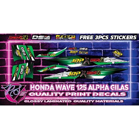 Honda Wave Alpha Gilas Jrp X Ds Decals Shopee Philippines