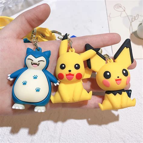 Anime Pokemon Keychain Pendant Pok Mon Toy Pikachu Keychain PVC Figures