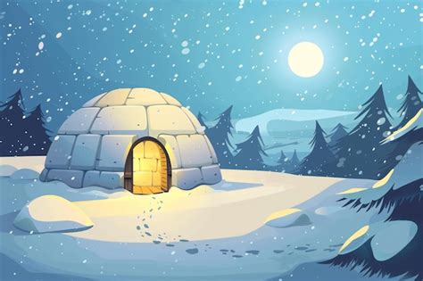 A igloo in a snowy landscape | Premium AI-generated image