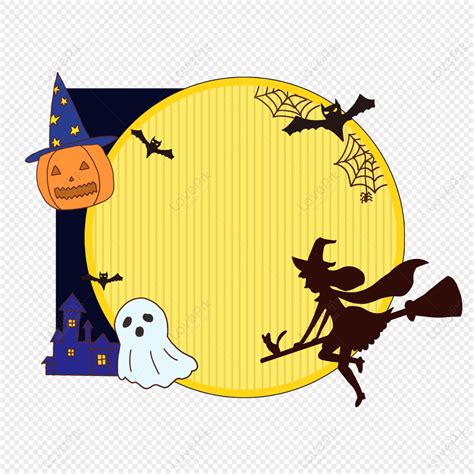 Cartoon Halloween Witch Border Png Free Download And Clipart Image For