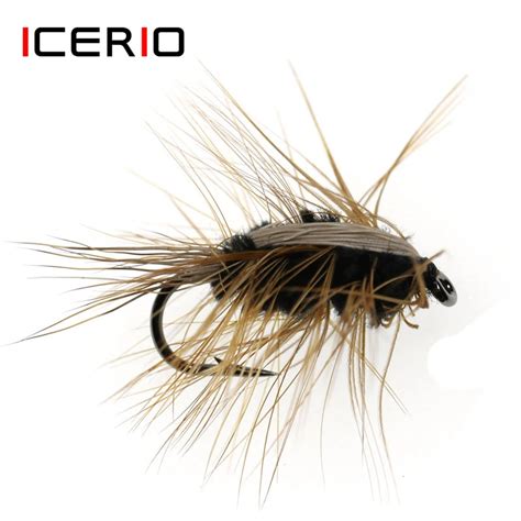 Icerio Pcs Schwarz K Rper Woolly Worm Braun Caddis Nymph Fly Deer Haar