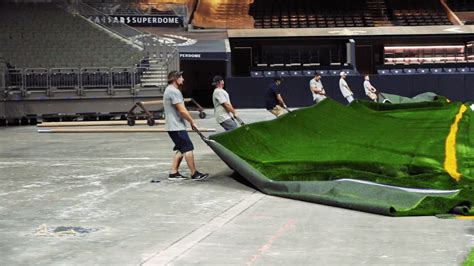 Watch the Caesars Superdome turf install before Saints & Chiefs 2023 ...