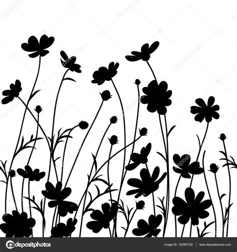 Flower Silhouette Border