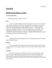 Bethel vs Fraser.docx - Gabi Brown Case Brief Bethel School District v ...