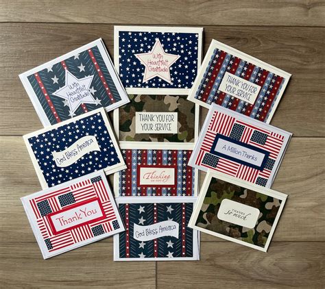 Thank a Veteran Card Assortment, 10 Handmade Cards - Etsy