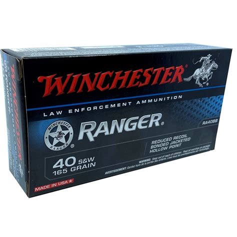 Winchester Ranger 40 S W 165 Gr Reduced Recoil Bonded JHP Ammo Deals