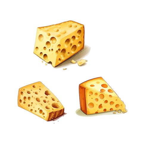 Premium Vector Vector Cheese Different Shapes