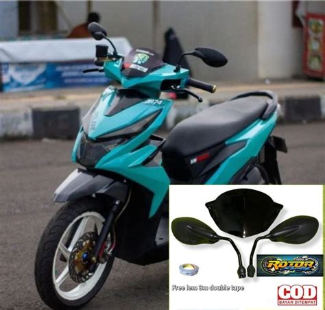 Paket Variasi Visor Plus Spion X1 Universal Pnp Honda Beat New Esp Beat