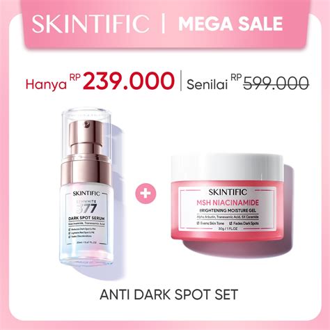 Jual Skintific 2pcs Paket Brightening Krim And Serum Set Msh Niacinamide