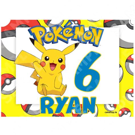 Pokémon Edible Print Edible Cake Toppers Edible Picture Caketop Ie