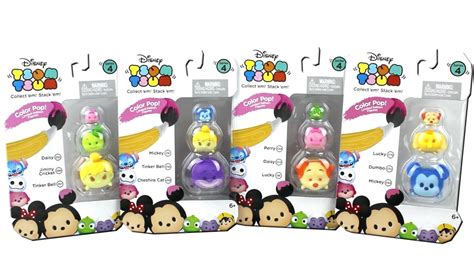 Disney Tsum Tsum Vinyl Figure Series 4 Color Pop Small 3 Packs Unboxing Toy Review Limited