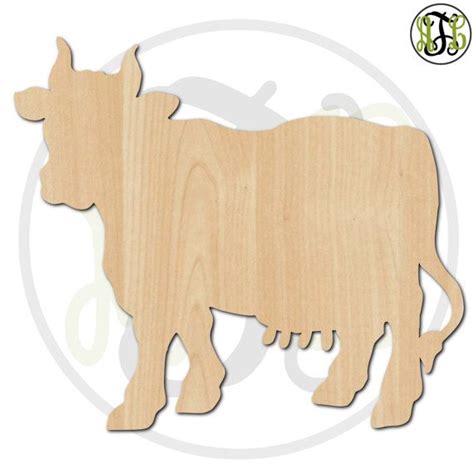 Cow No 230044 Farm Cutout Unfinished Wood Cutout Wood Etsy Wood