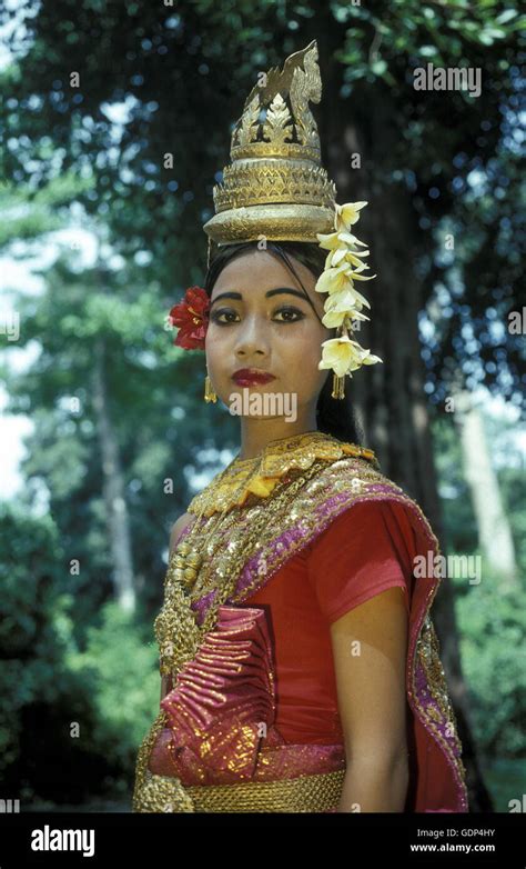 a khmer apsara Dance women at the angkor wat temple in Angkor at the ...