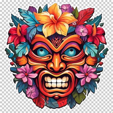 Premium Psd Tribal Wood Mask Tiki Mask Hawaiian And Polynesian