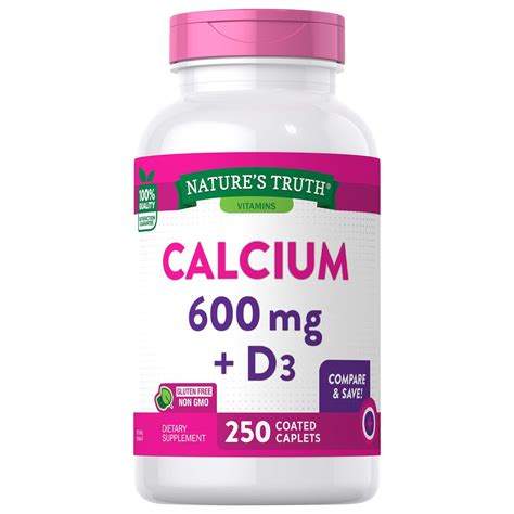 Nature S Truth Calcium 600 Mg Plus Vitamin D3 250 Ct Shipt