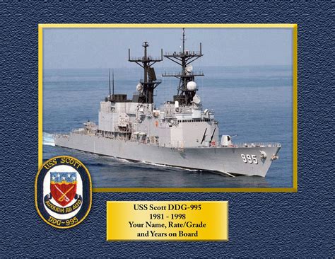 Uss Scott Ddg995 Custom Personalized 85 X 11 Print Of Us Navy Etsy