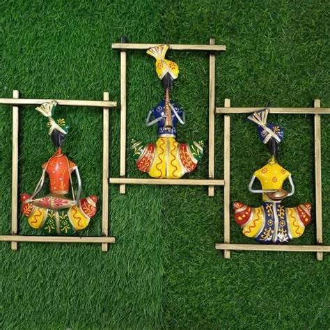 Wrought Iron Tribal Rajasthani Indian Musician Frame Wall Art