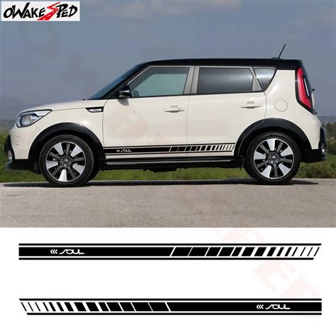 2 PCS Car Side Stripes Side Skirts Graphics Vinyl Sticker Decals Racing