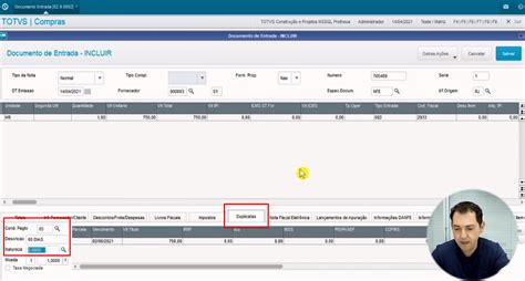 Doc Entrada Duplicatas RFB Sistemas Consultoria TOTVS SuiteCRM