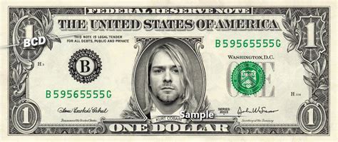 kurt cobain   real dollar bill cash money collectible memorabilia