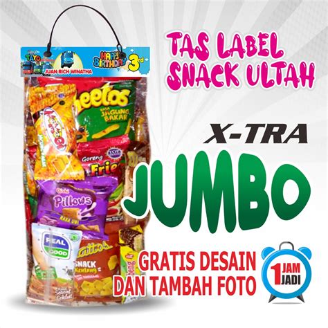 Jual Tas Jajan Idul Fitri PREMIUM Tas Label Ultah Jajan Snack Plastik