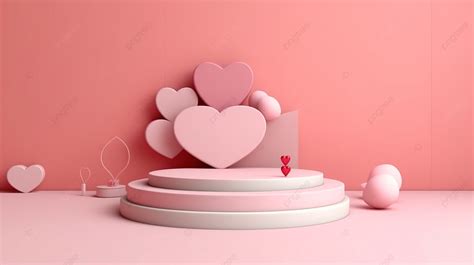 Latar BelakangPanggung Minimal Hari Valentine Podium Dengan Latar