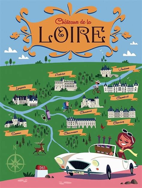 Chateaux De La Loire Poster By Gary Godel Redbubble Vintage Travel